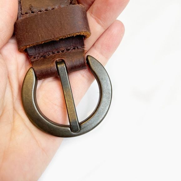 Brown Leather Die Cut Belt - Picture 3 of 6